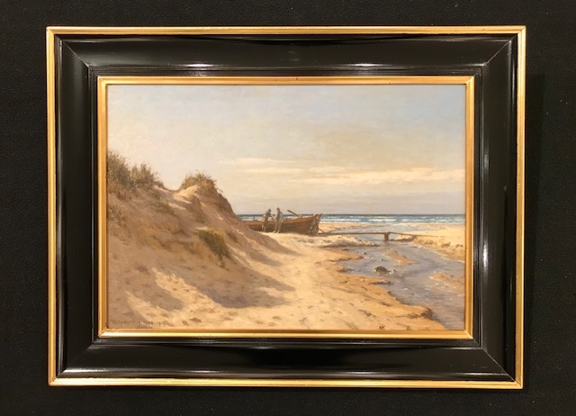 N.F.Schiøttz-Jensen, Parti fra Lønstrup 1909 - str:38x55 cm - solgt/sold/verkauft!
