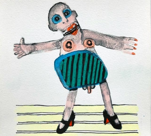 Leif Sylvester - unika - håndkoloreret grafik - Lover boy -  20x18 cm + ramme - solgt!