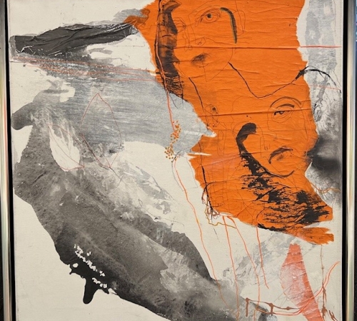 Figurkomposition 62 x62 cm - pris 4.500 kr./600€ - solgt!