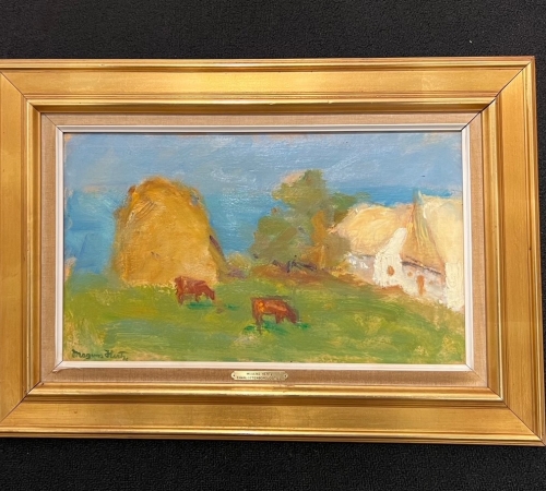 Mogens Hertz - landskab fra Bornholm - str: 28x45 cm - solgt