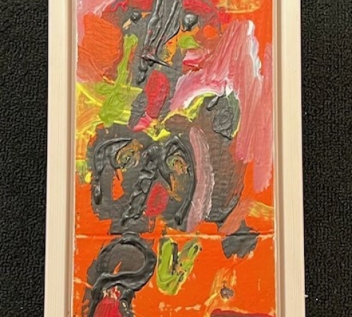 Knud Nielsen - olie på papir på plade - str27x15 cm - solgt!