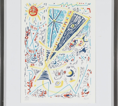 EEgill Jacobsen - Uden titel. Sign. EJ 86, 22/125. Litografi i farver. Bladstørrelse 50×35.- solgt!