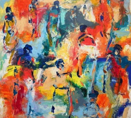 Henrik Busk Andersen - figurkomposition - 184x164 cm -pris19.800 kr. 