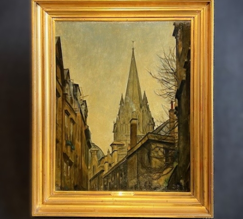 Svend Hammershøj - Parti fra Merton college/university Oxford - str: 46x38 cm - solgt!