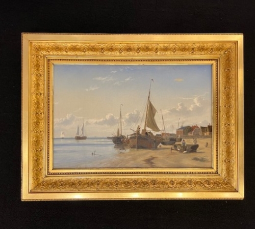 Viggo Fauerholdt - Parti fra Norby, Fanø 1854 - str:40x60 cm + ramme - Pris:45.000 kr/6.000€