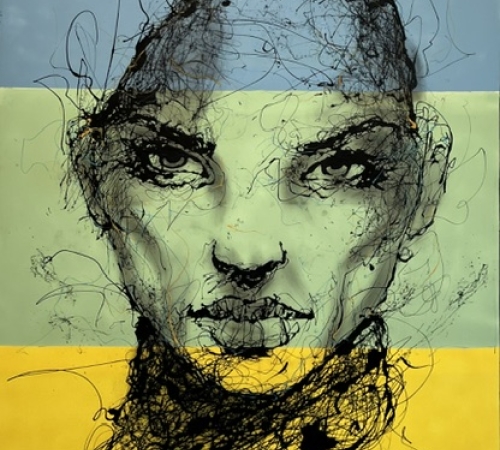 Ole Hedeager, 120x70cm - drip painting - 150x100 cm - pris 23.000 kr