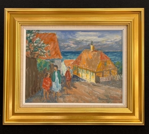 Svend Nielsen - Parti fra Bornholm - str: 30x40 cm - pris 1500 kr/200€