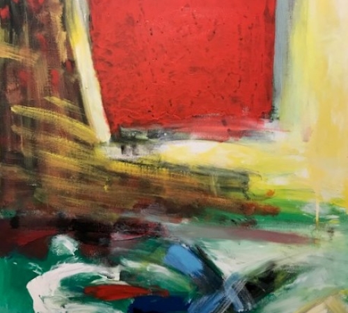 Flemming Dåstrup, figurer i rum - str:100x80 cm - solgt!