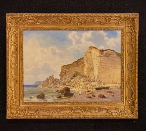 Georg Emil Libert - Parti fra Stevns klint 1856 - str:35x47 cm - solgt!