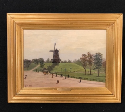 Caroline Amalie Müller, Parti fra Københavns vold 1884, str:26x36 cm - solgt/sold/verkauft