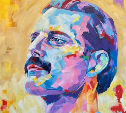 Carsten Nielsen, Freddy Mercury -  str: 150 x 150 cm - pris:18.000 kr - reserveret!