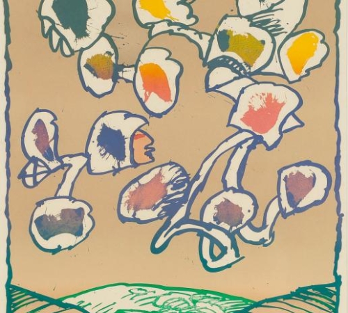 Pierre Alechinsky- objets volants lll - 1977 - litografi ea 5/25- str:64x47- solgt!